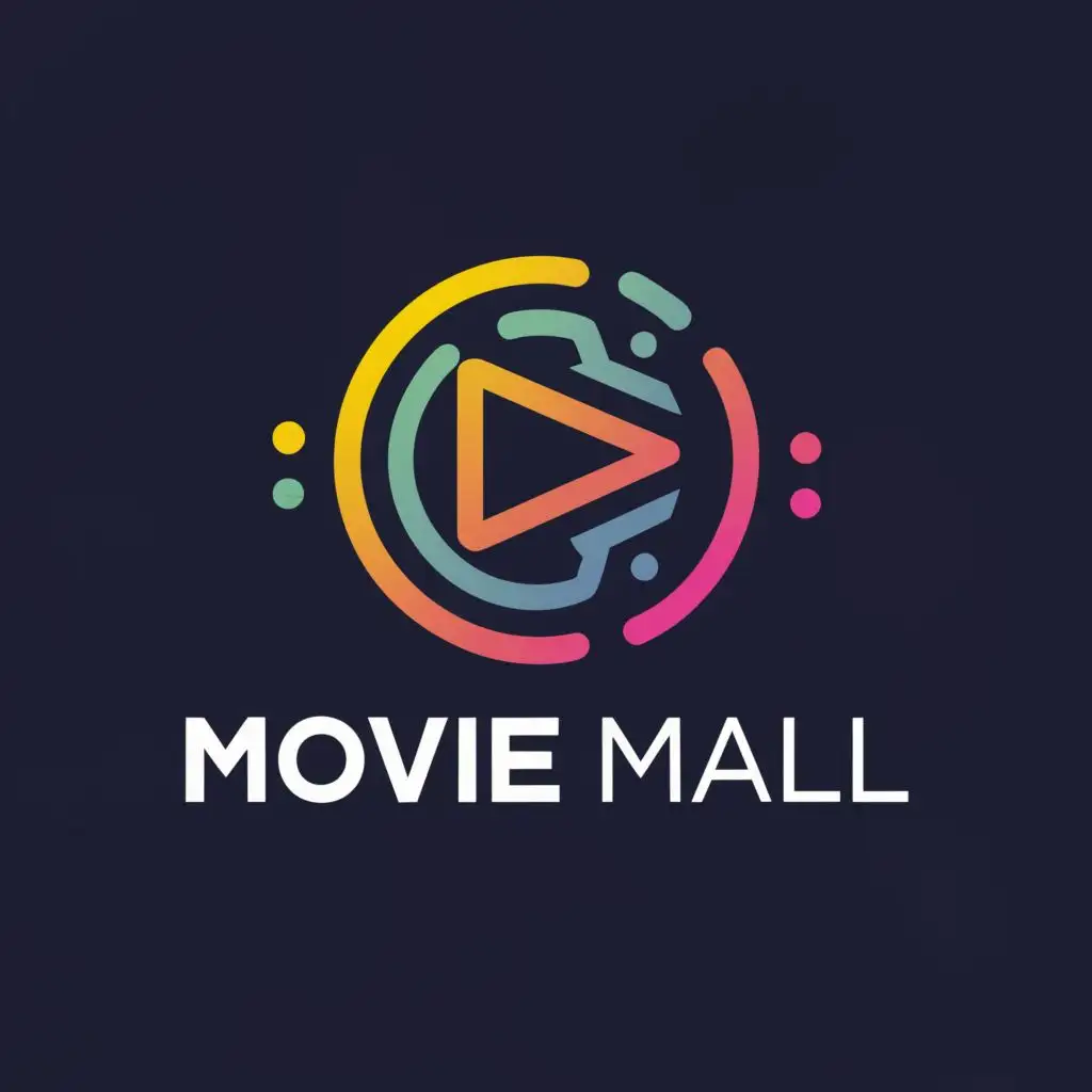 a logo design,with the text "Movie Mall", main symbol:Play,Moderate,be used in Entertainment industry,clear background