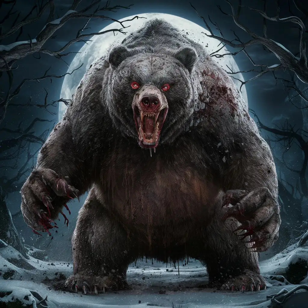 Emerging-Nightmare-Hibernating-Bear-in-a-Haunted-Forest