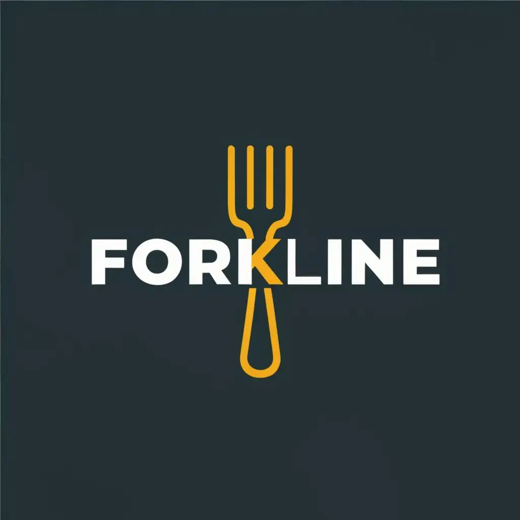 logo, A fork, with the text "ForkLine", typography, be used in Technology industry