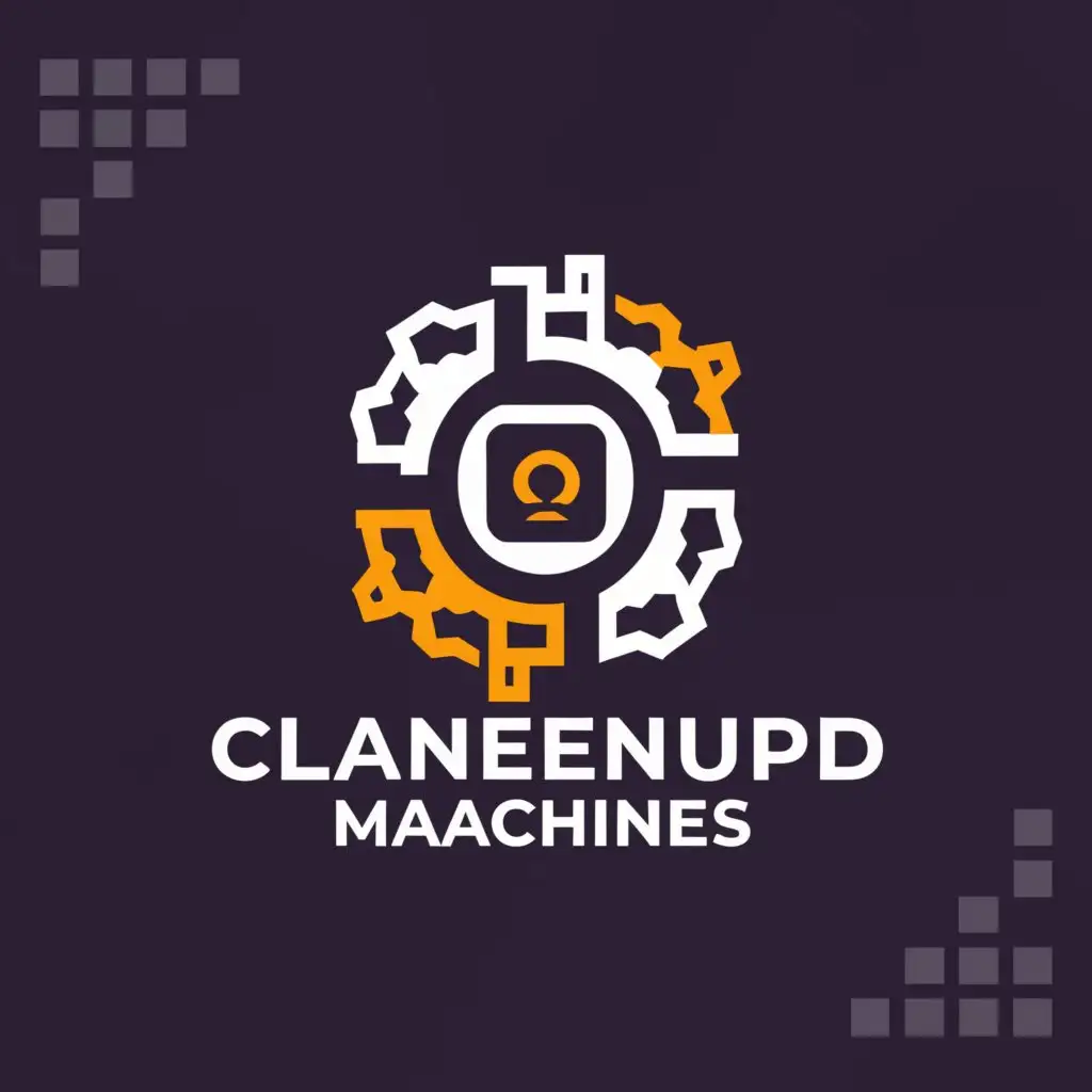 a logo design,with the text "Cleaned Up Maintenanced Machines", main symbol:Used computer/tech,Moderate,be used in Technology industry,clear background