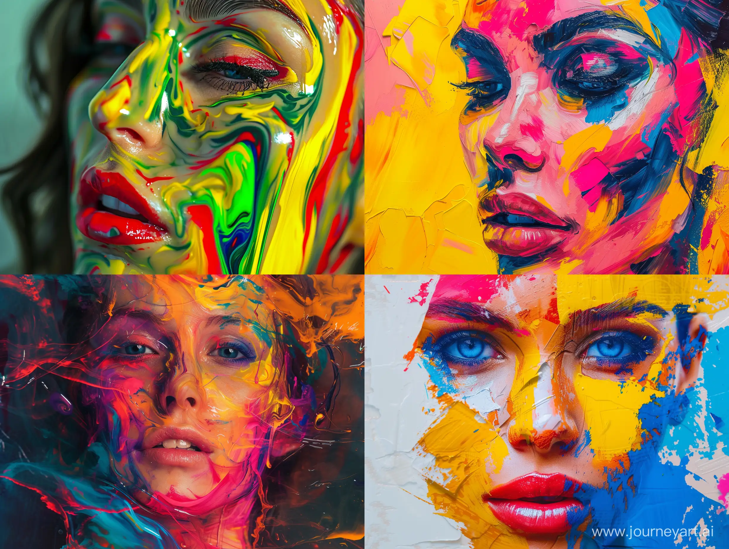 Vibrant-Liquid-Woman-Portrait-in-Bright-Colors