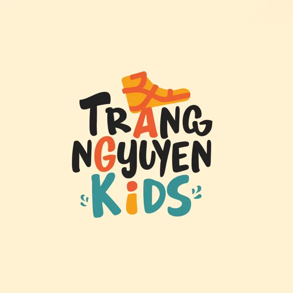 a logo design,with the text "Trang Nguyen Kids", main symbol:Footwear, sandal, shoes, children,Moderate,be used in Retail industry,clear background