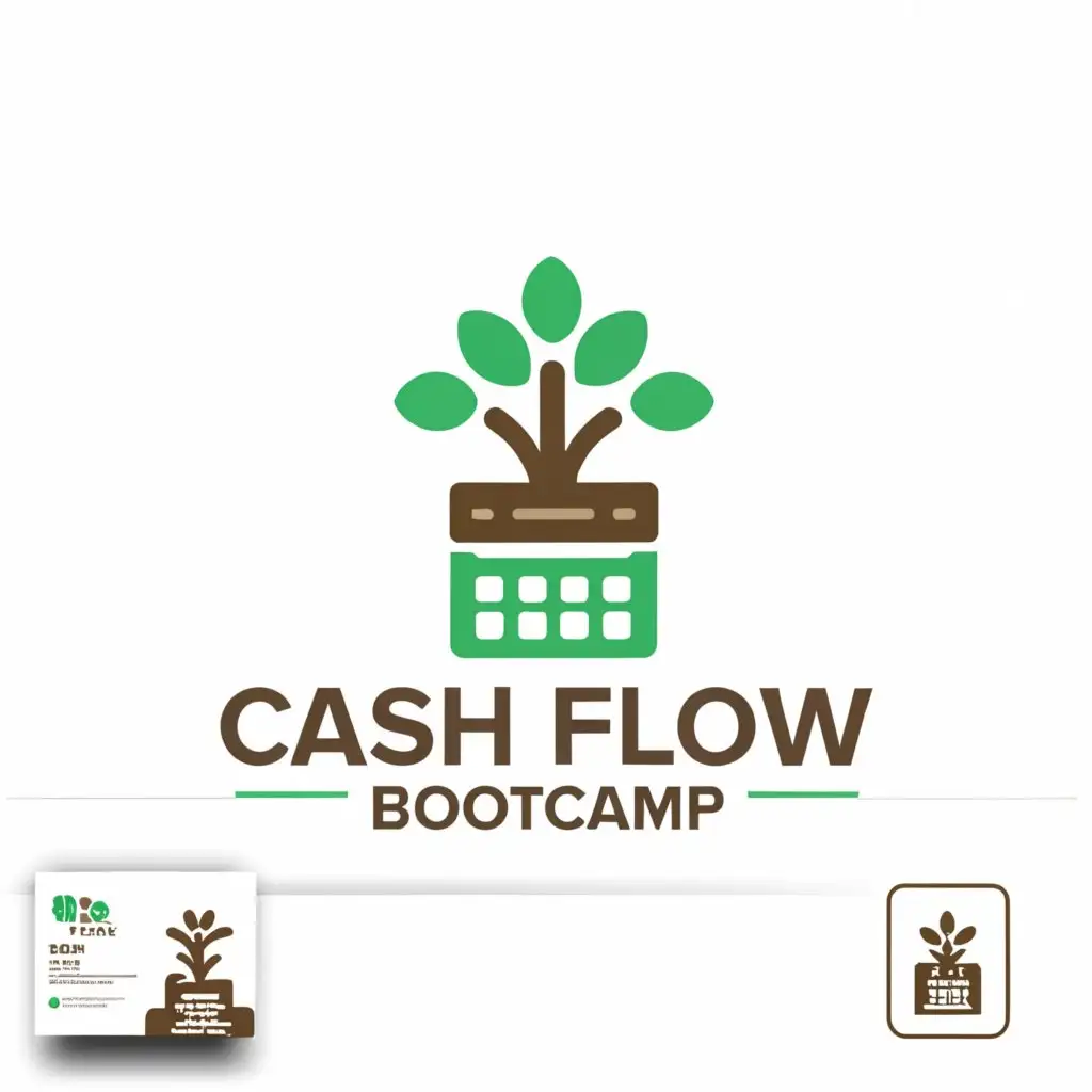 a logo design,with the text 'Cash Flow Bootcamp', main symbol:tree with dollar signs for leaves, spreadsheet and growth,Minimalistic,be used in Technology industry,clear background