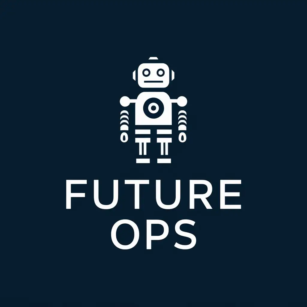 logo, robot, with the text "future ops", typography, be used in Technology industry