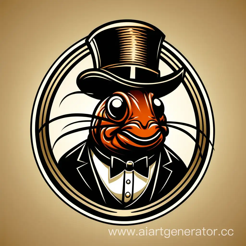 Charming-1920s-Cockroach-Logo-with-Mustache-Hat-and-Monocle