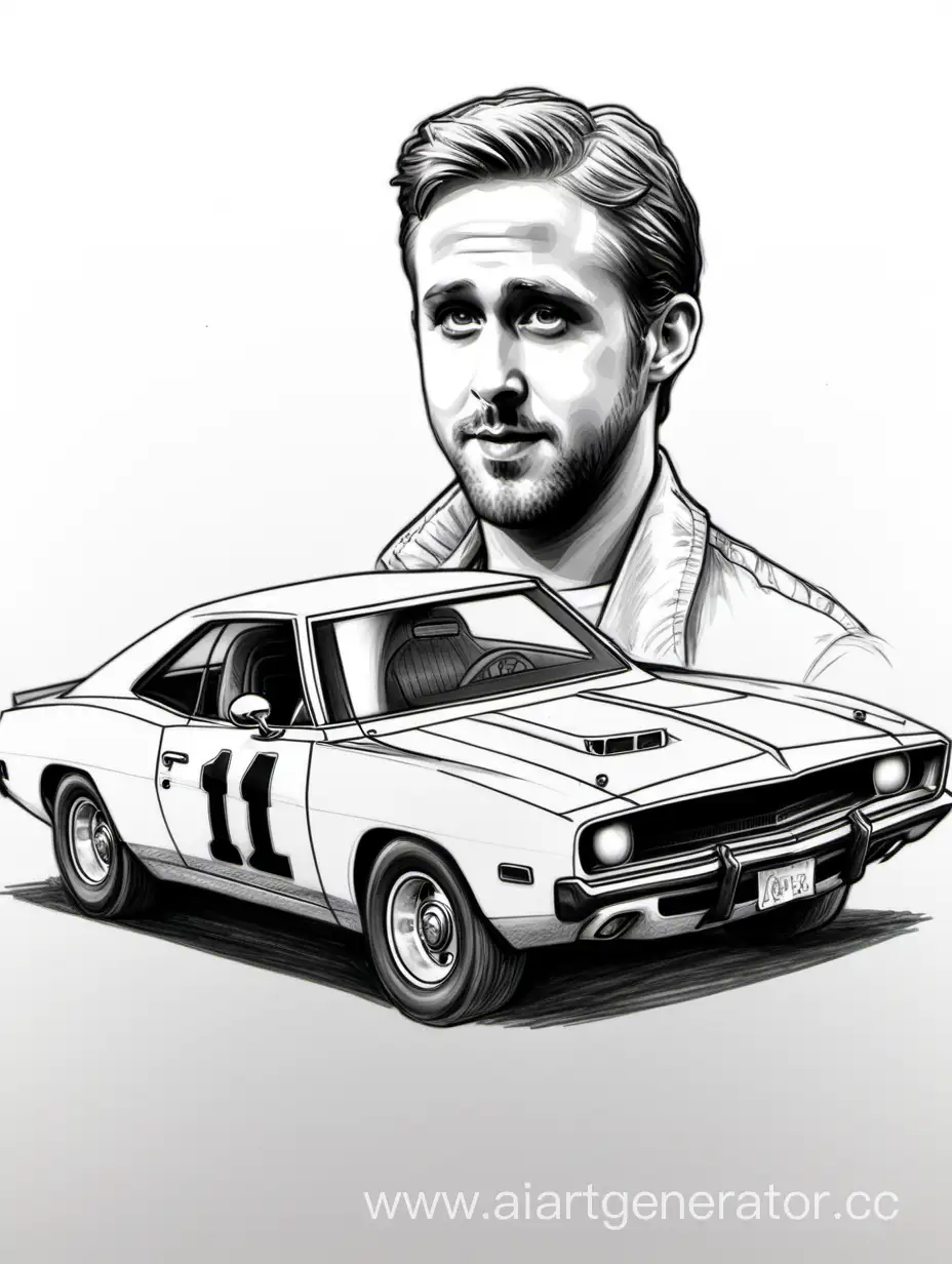 Ryan-Gosling-in-Drive-Steering-the-General-Lee