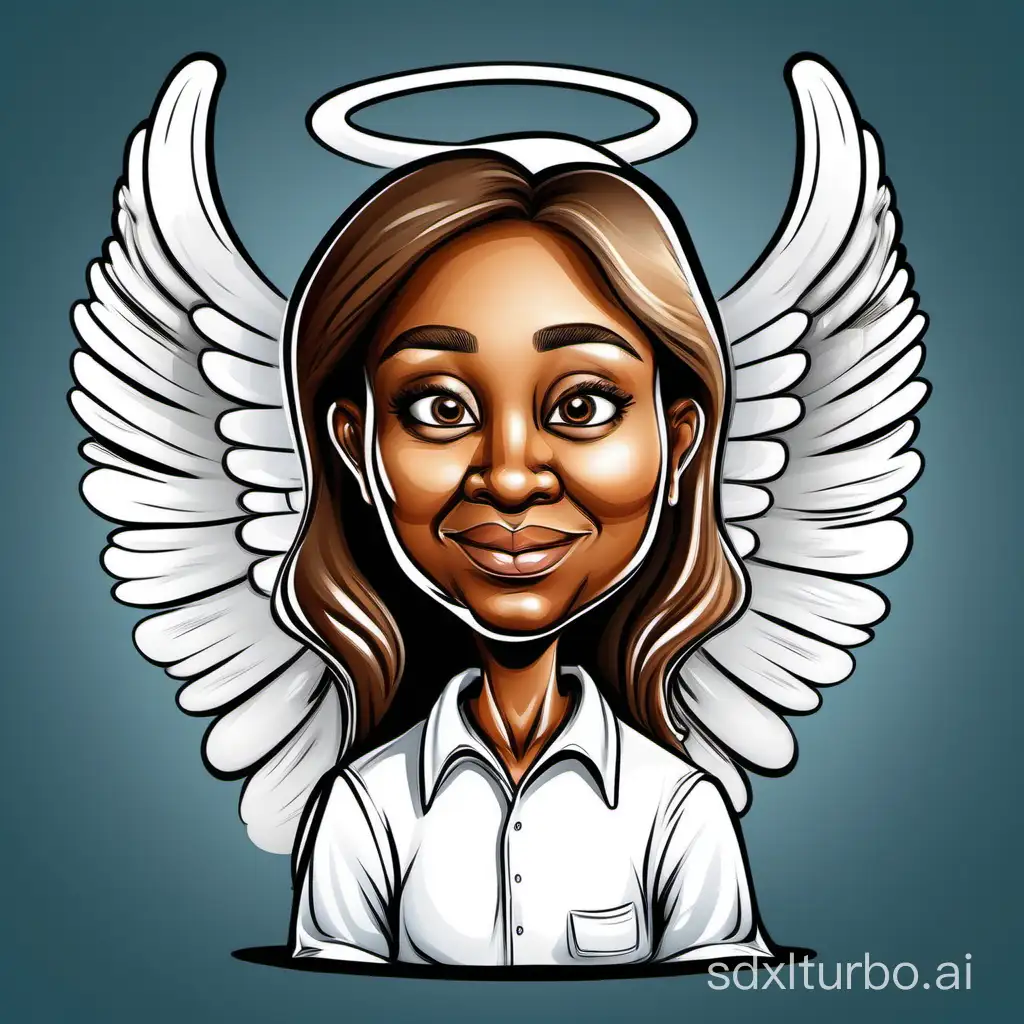 A guardian angel Digital Caricature Cartoon Style