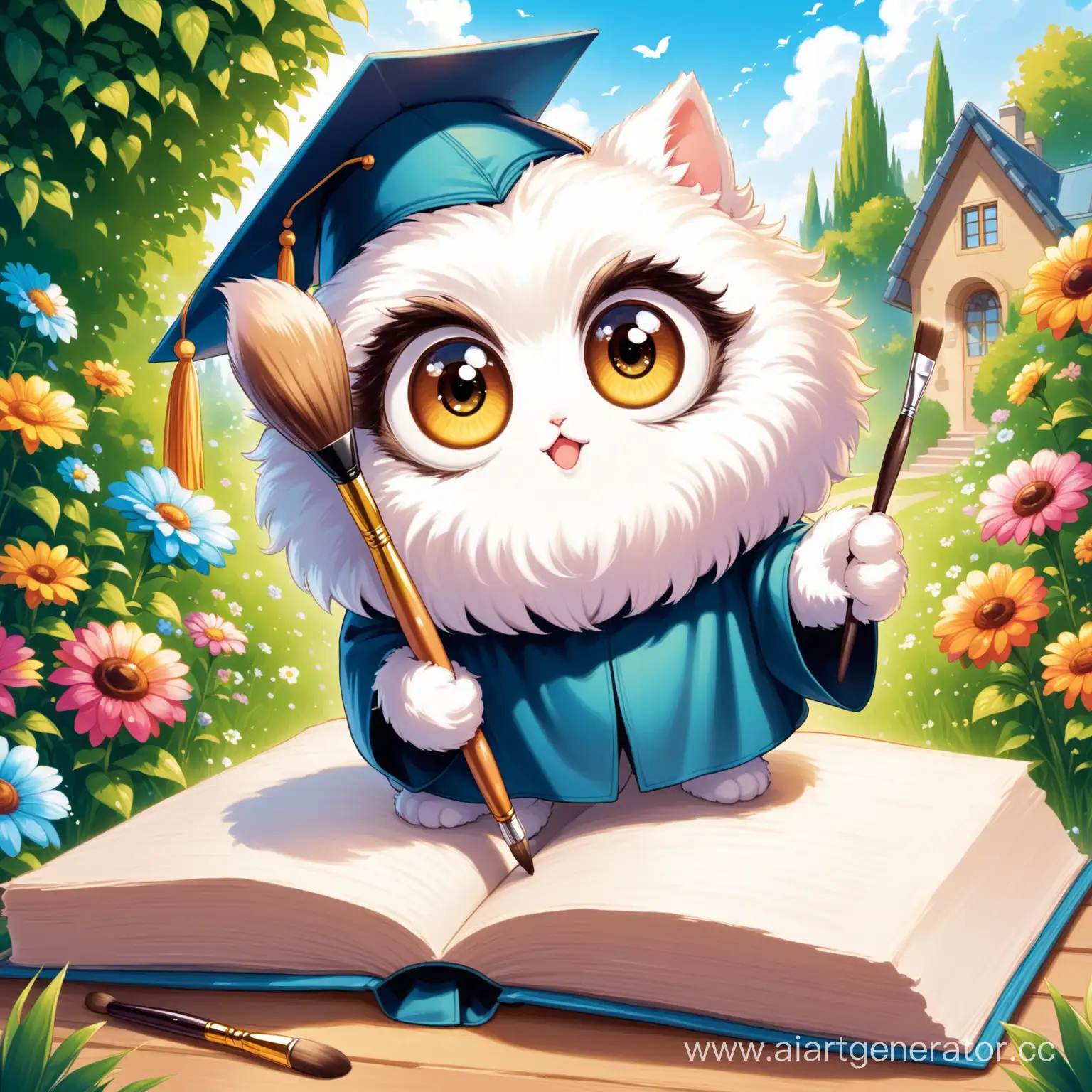 Adorable-Graduation-Owl-Painting-in-Botanical-Garden