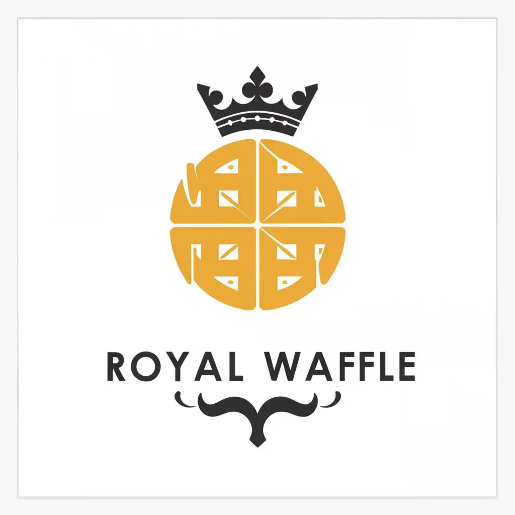 LOGO-Design-for-Royal-Waffle-Delicious-Waffle-Symbol-in-Elegant-Font-for-Restaurant-Branding