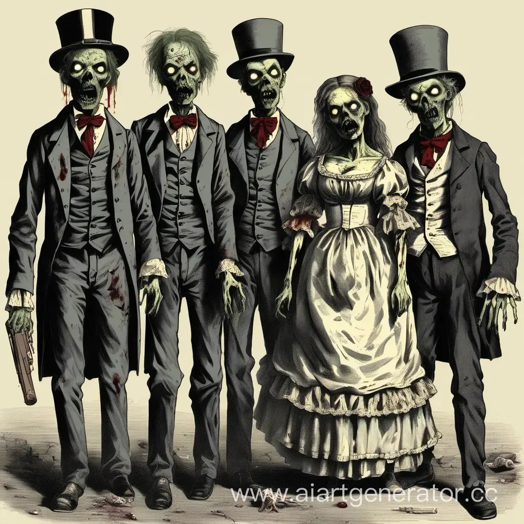 Зомби в костюме 19 века