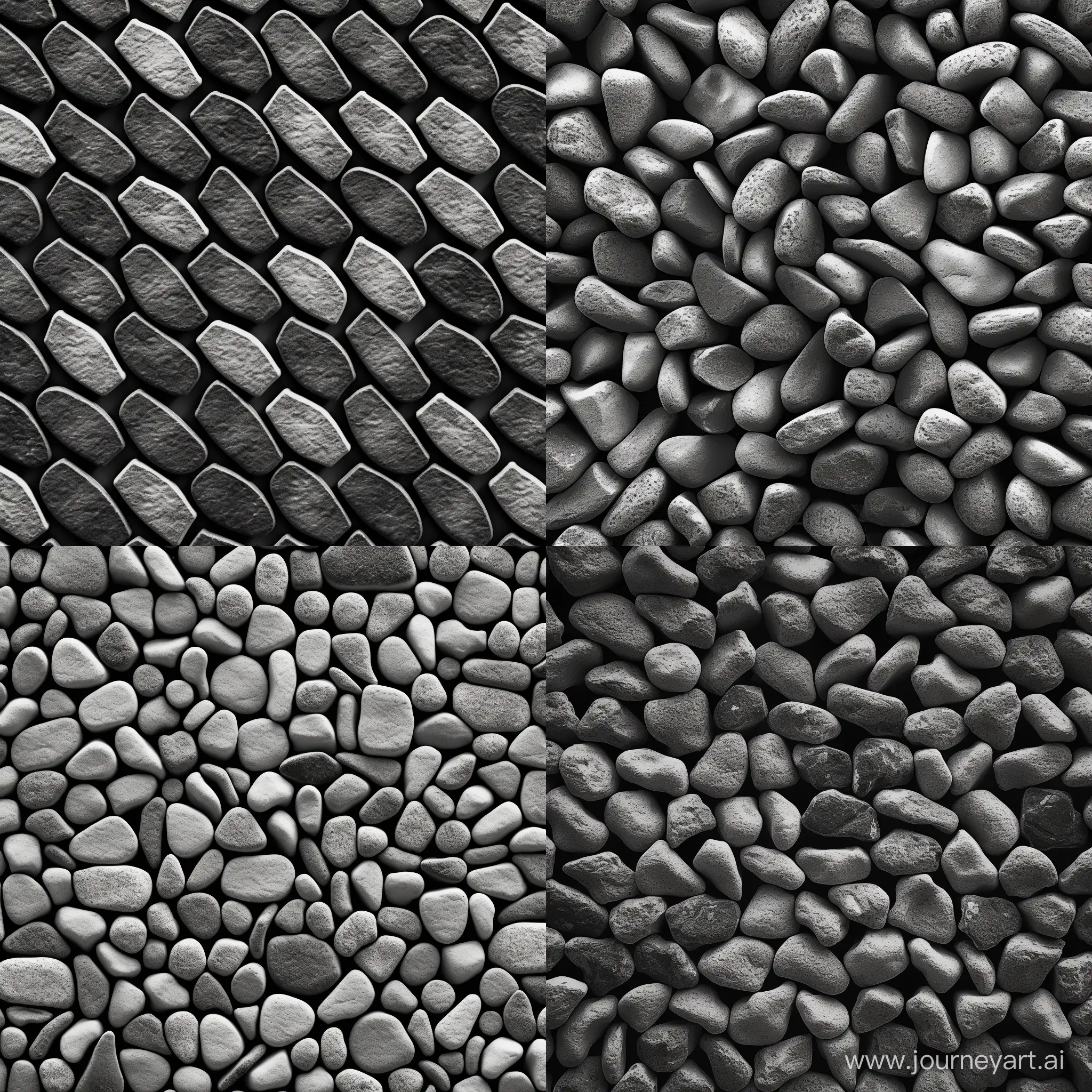 Top-View-of-Realistic-Black-and-White-Gabion-Wall-with-Grilles