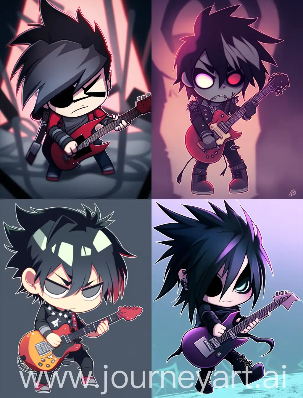 Chibi-Emo-Guy-Playing-Guitar-Cartoon-Anime-Style-with-Strong-Lines-and-Spooky-Background
