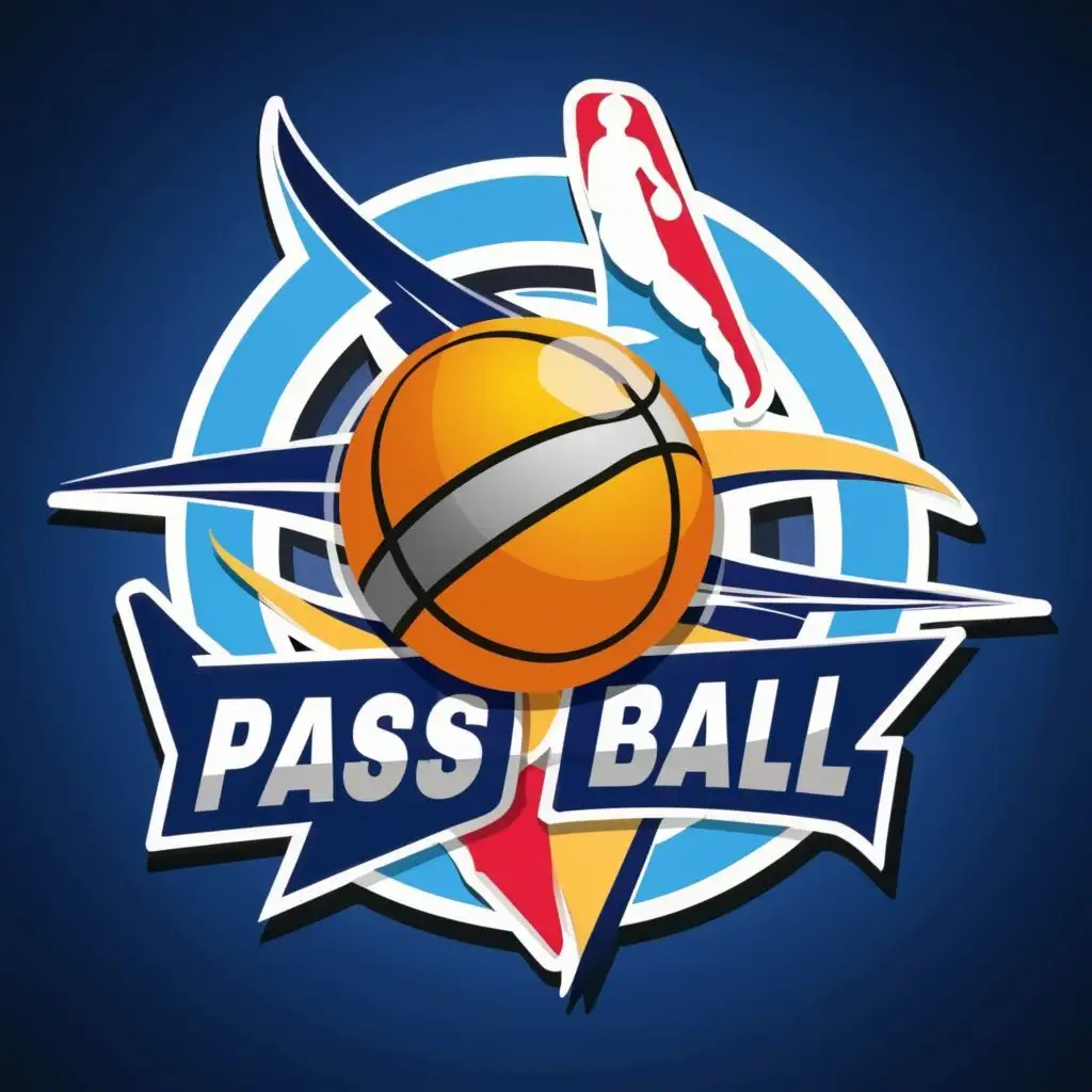 logo, NBA logo, with the text Pass ball, typography, be used in Sports Fitness industry