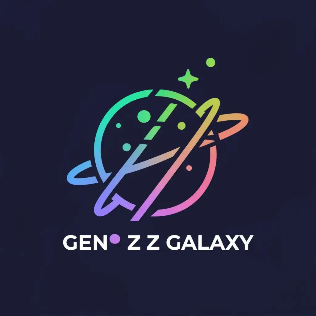 a logo design,with the text "Gen Z Galaxy", main symbol:galaxy,Minimalistic,clear background
