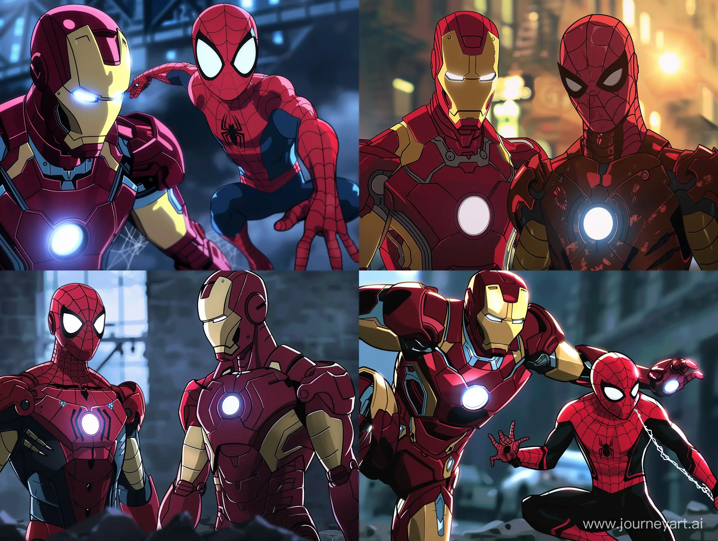 Dynamic-Duo-Iron-Man-and-SpiderMan-in-Action