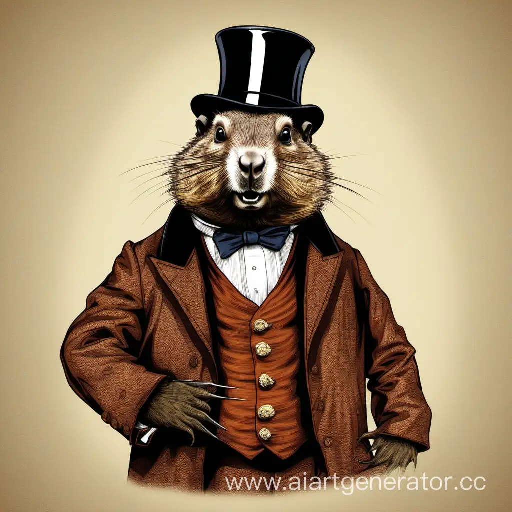 Baron-Saturday-Groundhog-Costume-Mysterious-and-Festive-Groundhog-Celebration