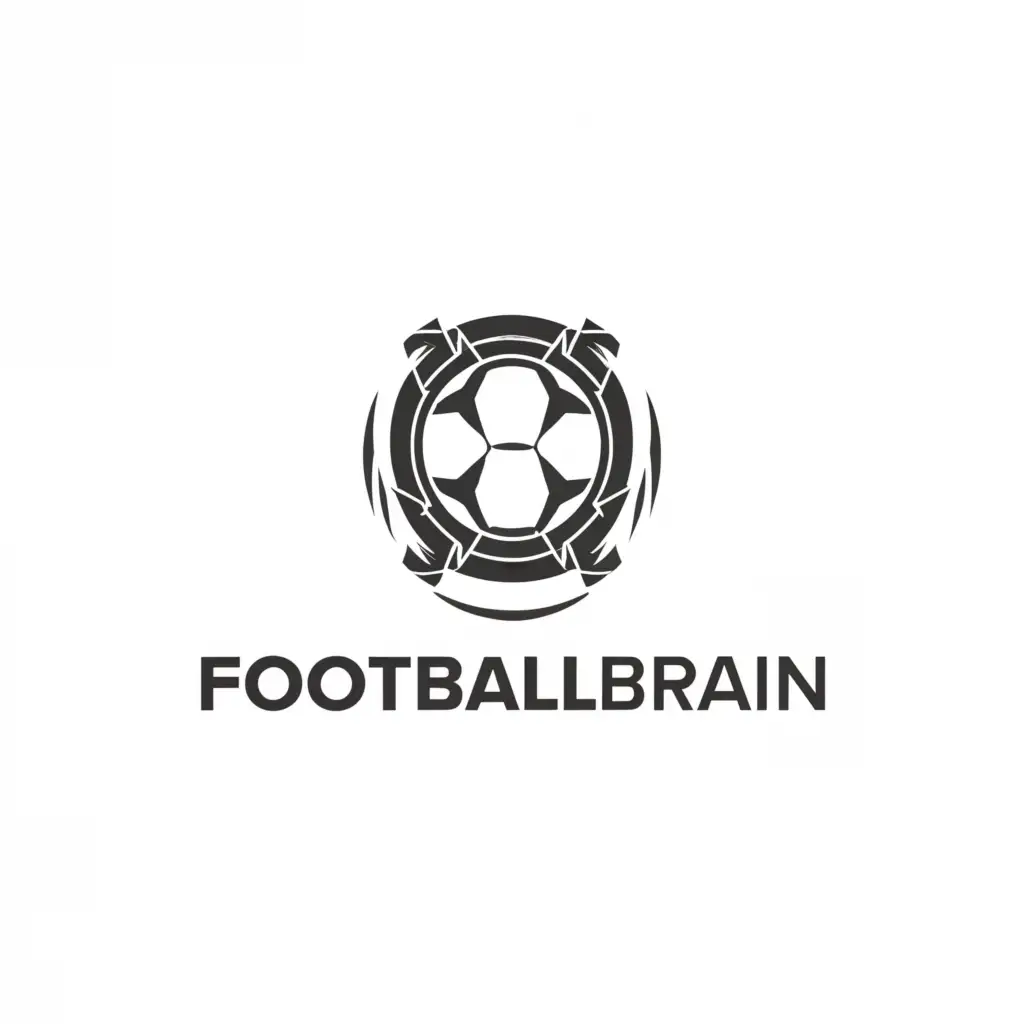 a logo design,with the text "Footballbraiin", main symbol:football,Moderate,be used in Sports Fitness industry,clear background
