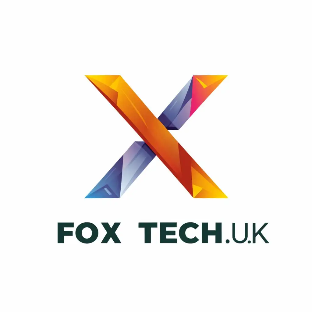 a logo design,with the text "FOXTECH.UK", main symbol:X .UK,complex,clear background