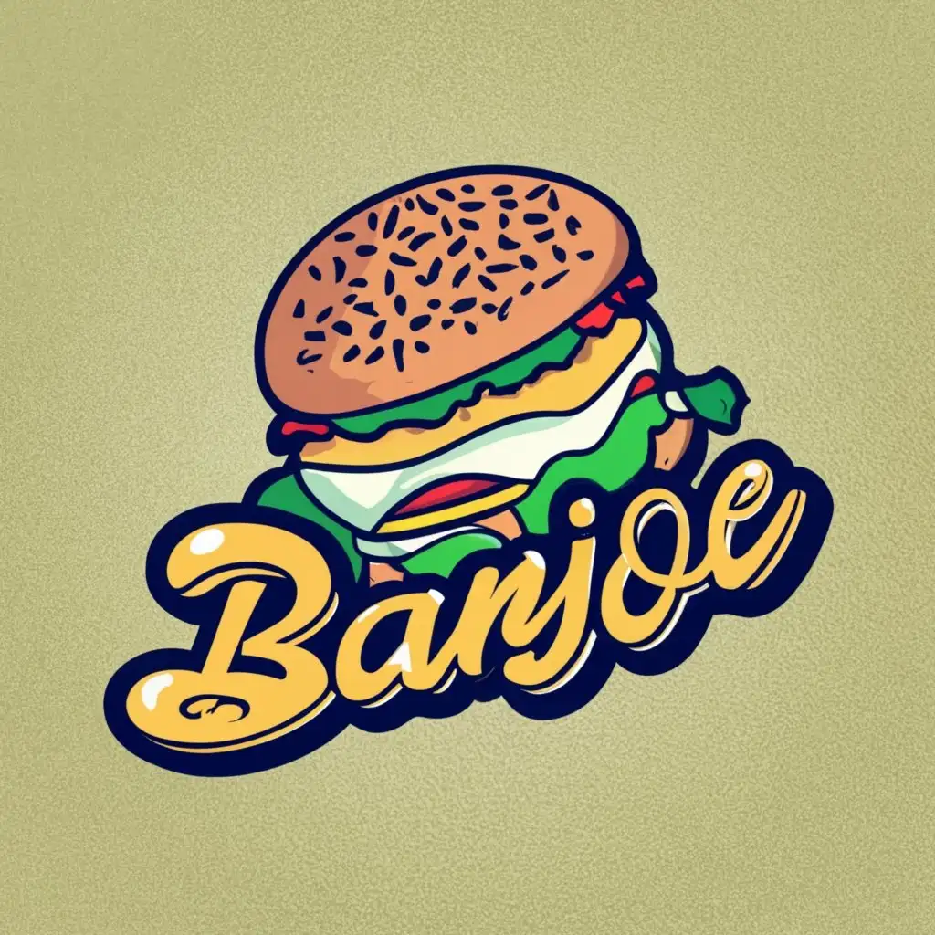 logo, cheeseburger, with the text "banjoe", typography, be used in Sports Fitness industry