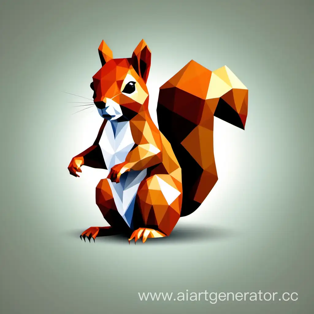 Polygonal-Style-Vector-Illustration-of-a-Squirrel