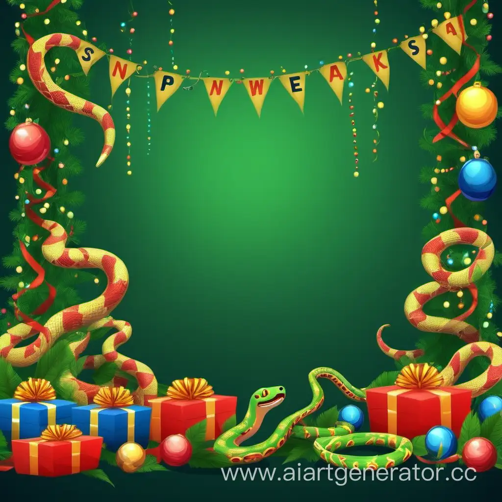 Festive-Snake-Game-Background-with-New-Year-Decorations-and-Hats
