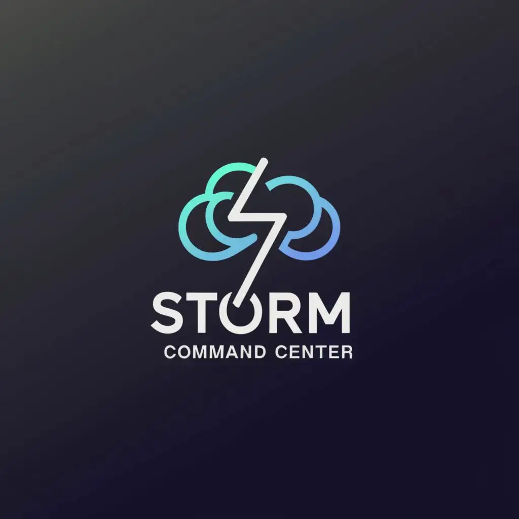 a logo design,with the text "Storm Command Center", main symbol:storm water rain,Moderate,be used in Technology industry,clear background