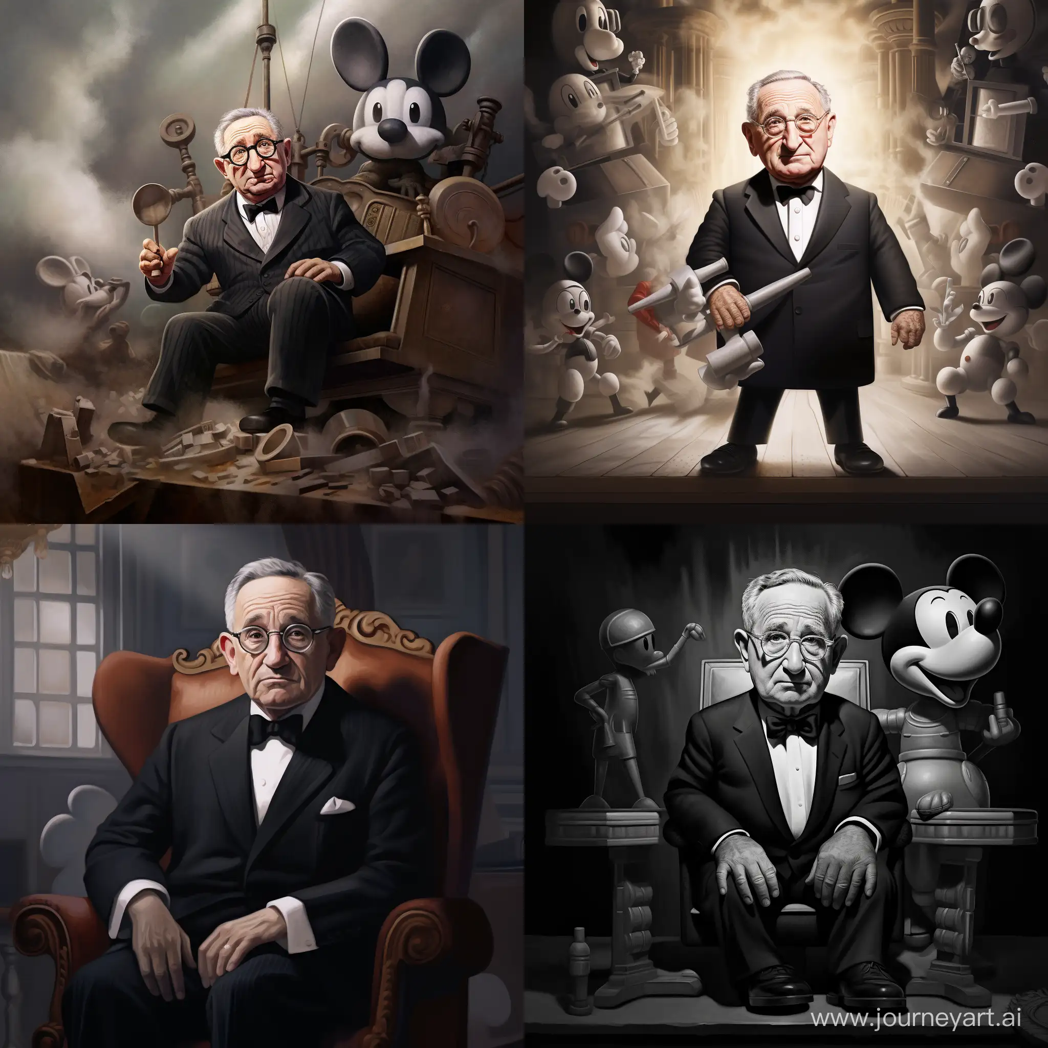 Steamboat Willie merged painfully with Henry Kissinger