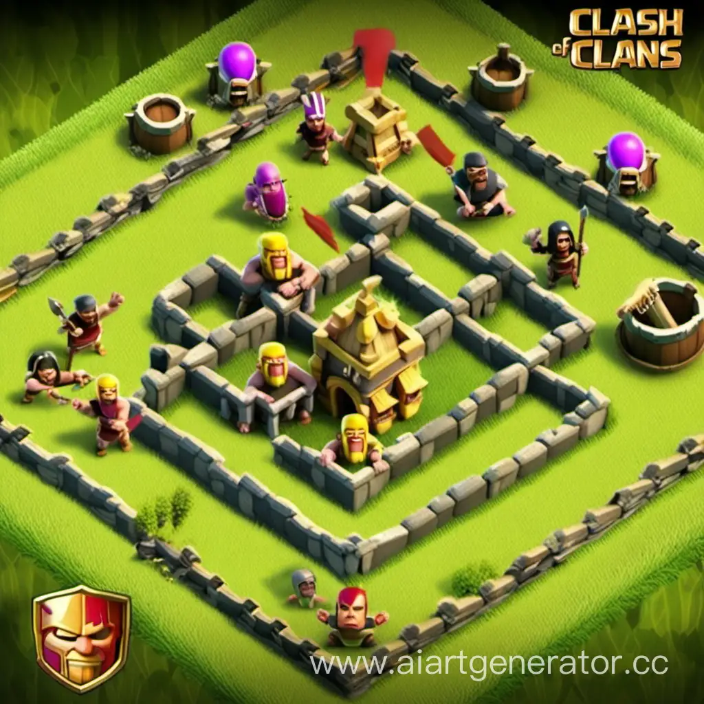 Epic-Clash-of-Clans-Battle-Warriors-Engaged-in-Fierce-Combat