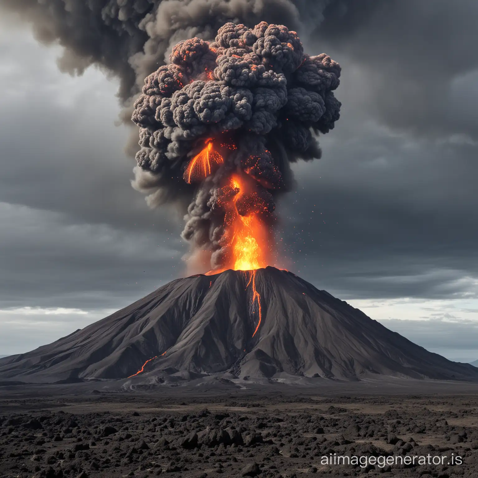 volcano explosing evry thing