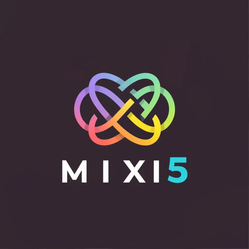 logo, infinity symbol, with the text "Mixi5", typography, be used in Retail industry