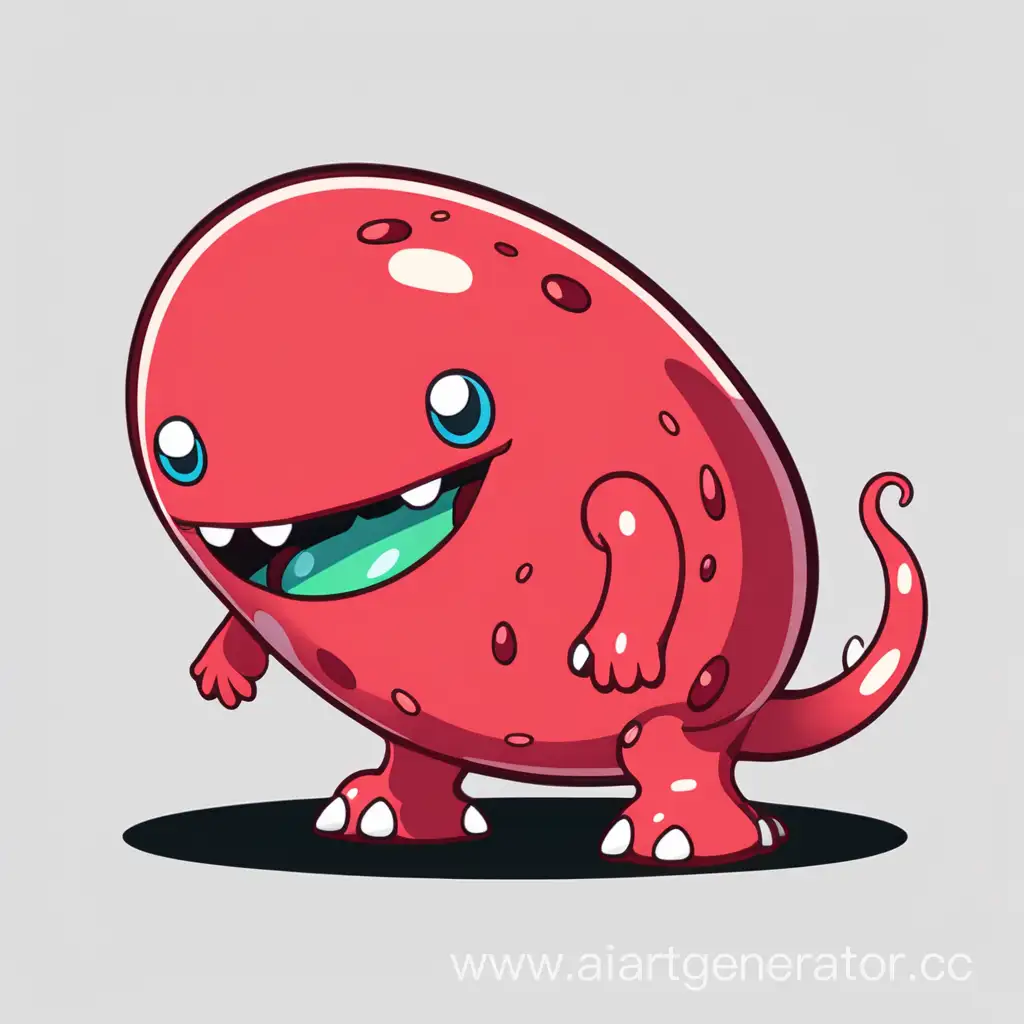 round red slime monster 2D game in anime style side view without background without weapons