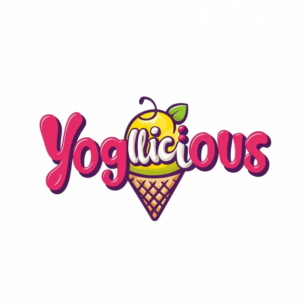 a logo design,with the text "YOGLICIOUS", main symbol:refreshing fruit yogurt ice cream,Moderate,be used in Restaurant industry,clear background