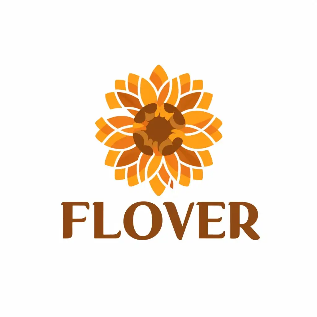 a logo design,with the text "flower", main symbol:sunflower,Moderate,be used in Home Family industry,clear background