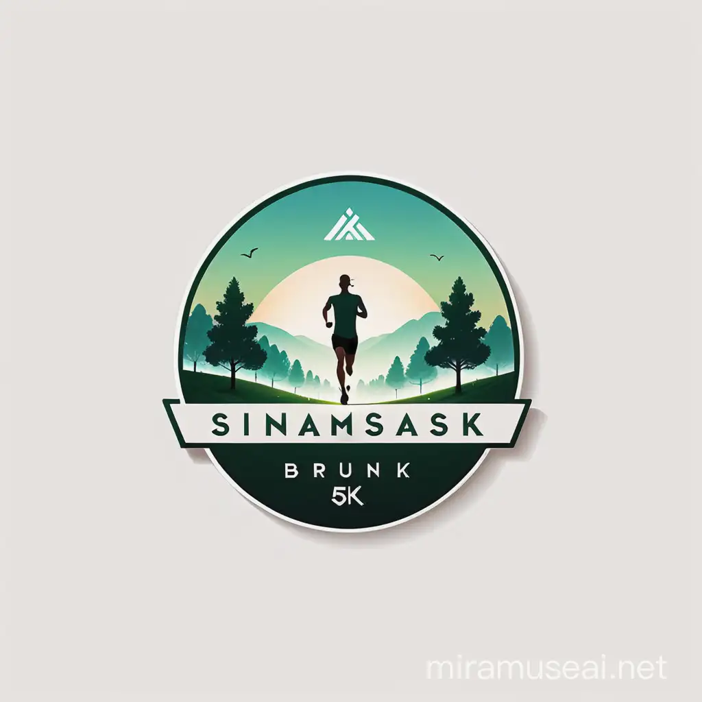 design a minimalist logo for a 5k running community in the park