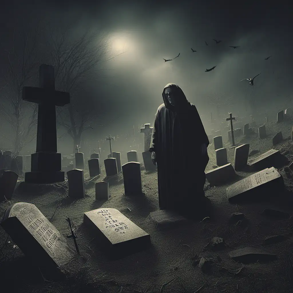 Eerie Night Mysterious Encounter in the Graveyard | MUSE AI