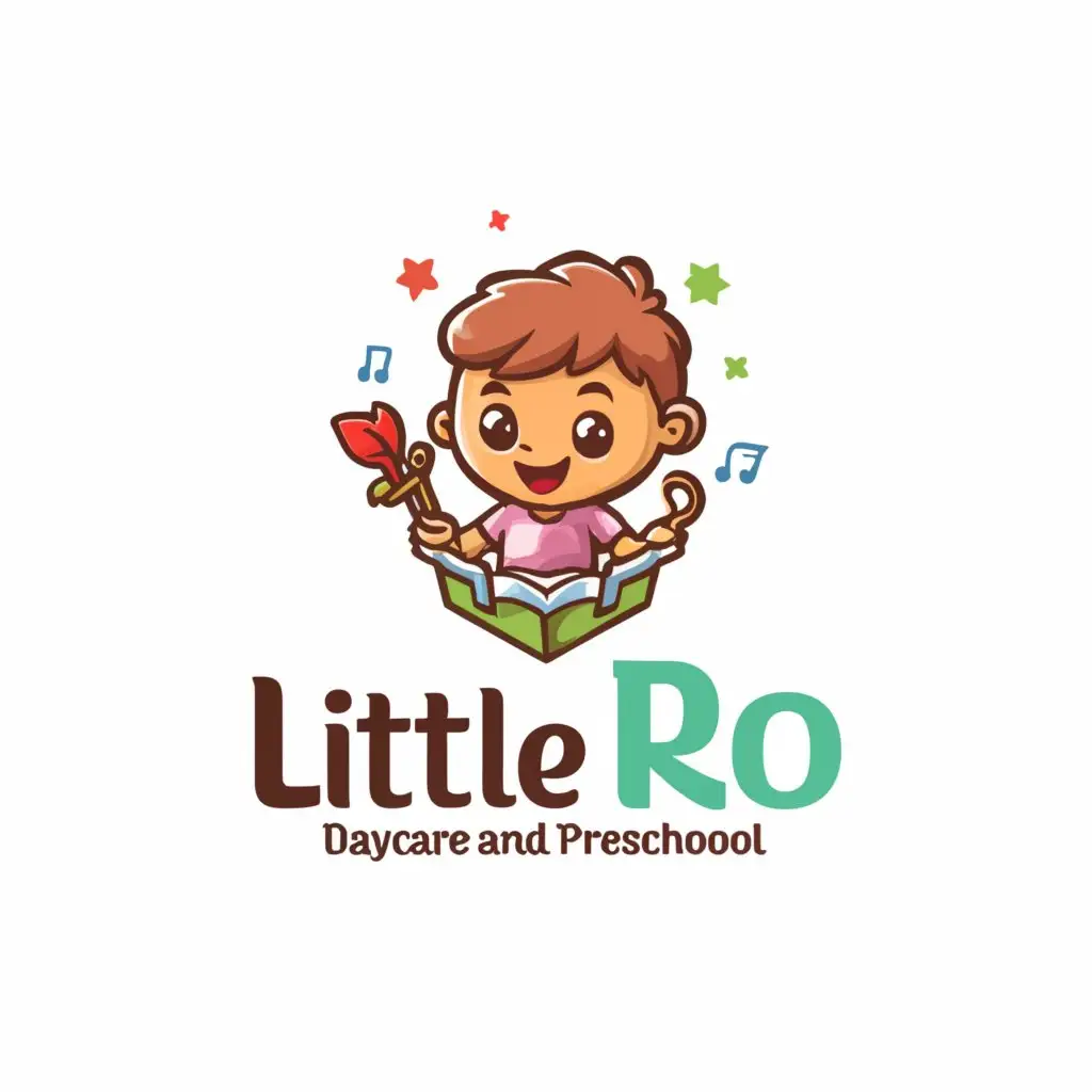 a logo design,with the text "Little Ro Daycare and Preschool", main symbol:Kids kindergaten,complex,be used in Education industry,clear background