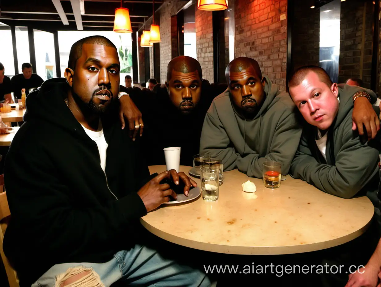 Kanye West in Restaurant "Four Guys"