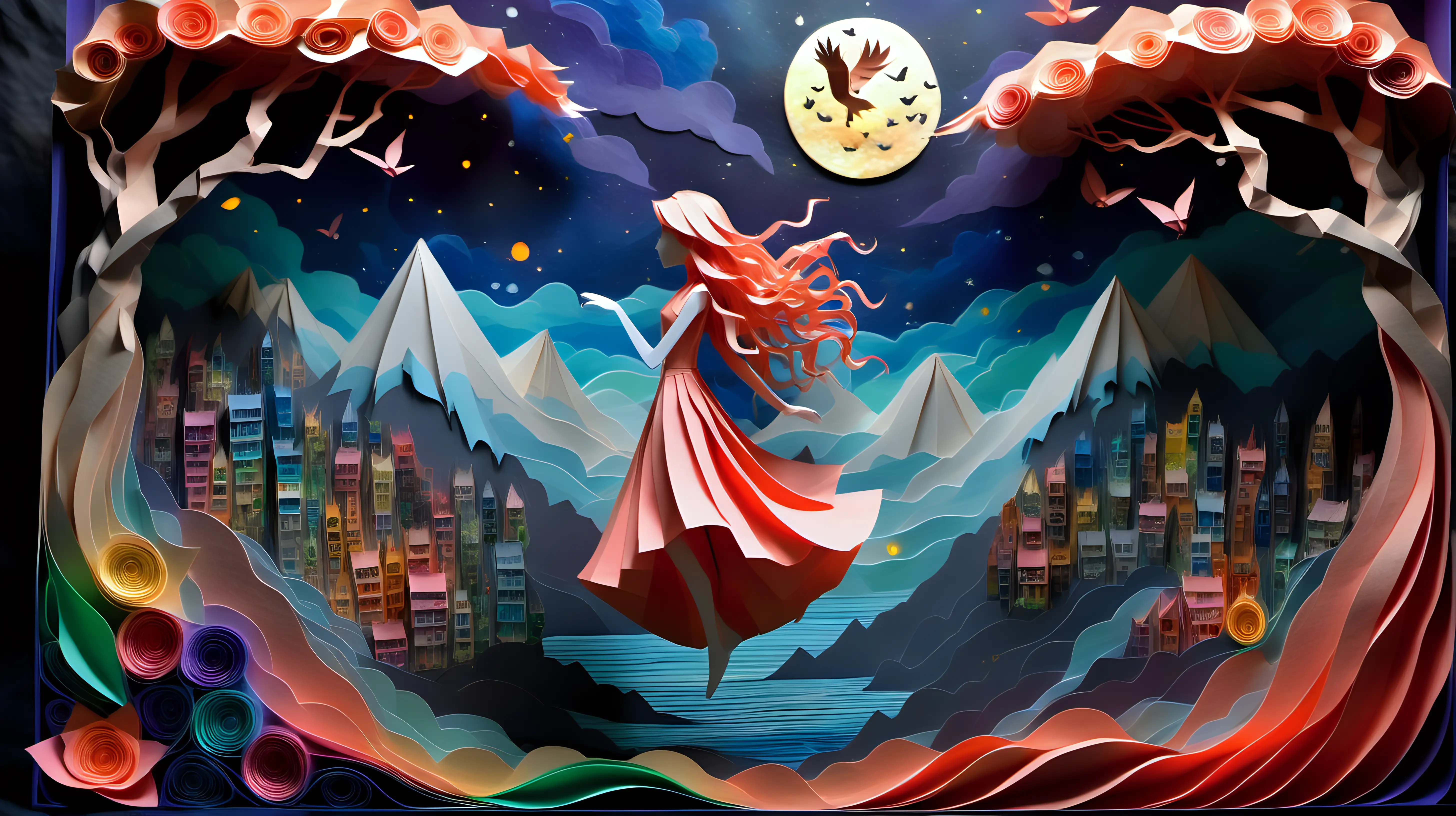Enchanting Owl Princess in GhibliInspired DIORAMA Art