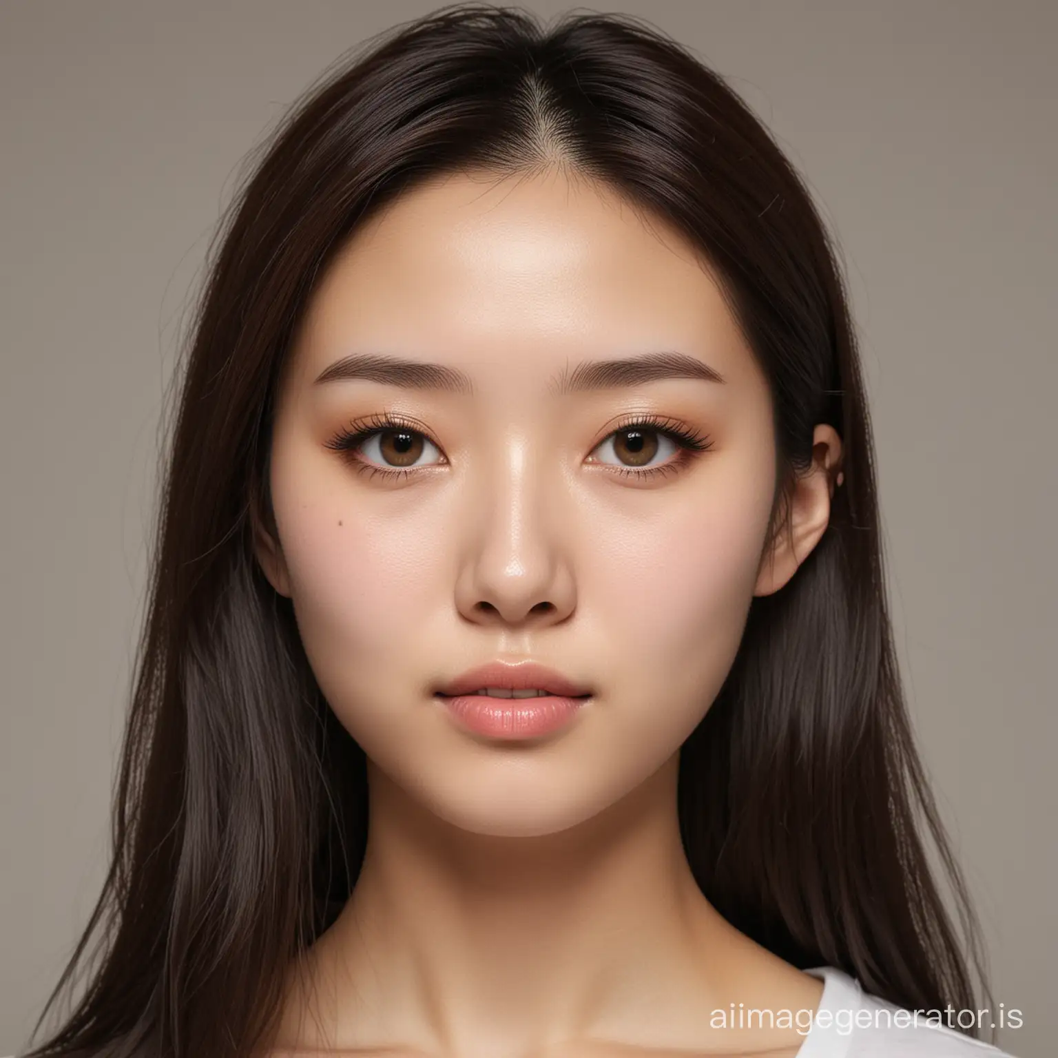 Realistic-Portrait-of-Chinese-Female-College-Student-with-AlmondShaped-Eyes