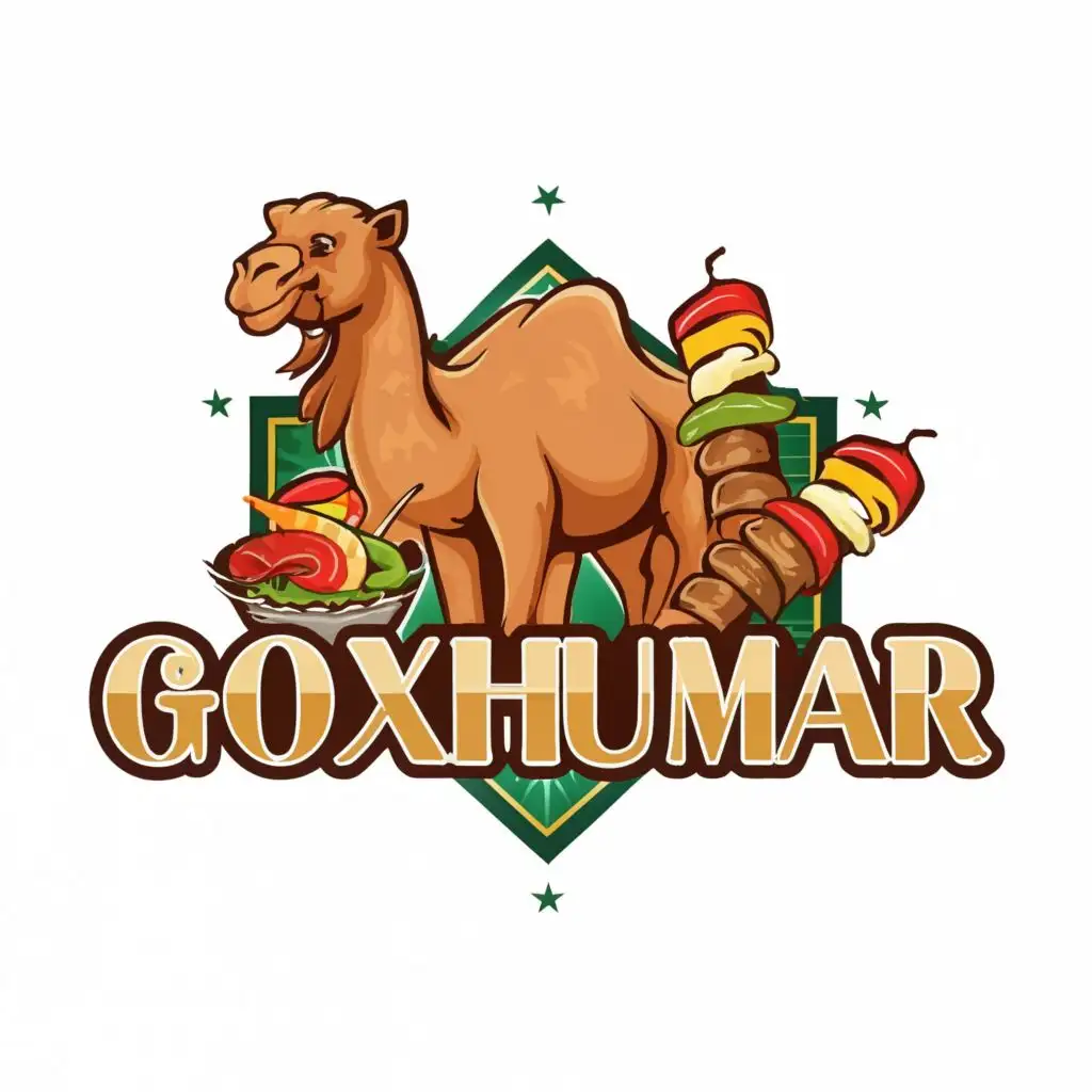 logo, Camel and Kebabs, with the text "goxhumar", typography, be used in Restaurant industry