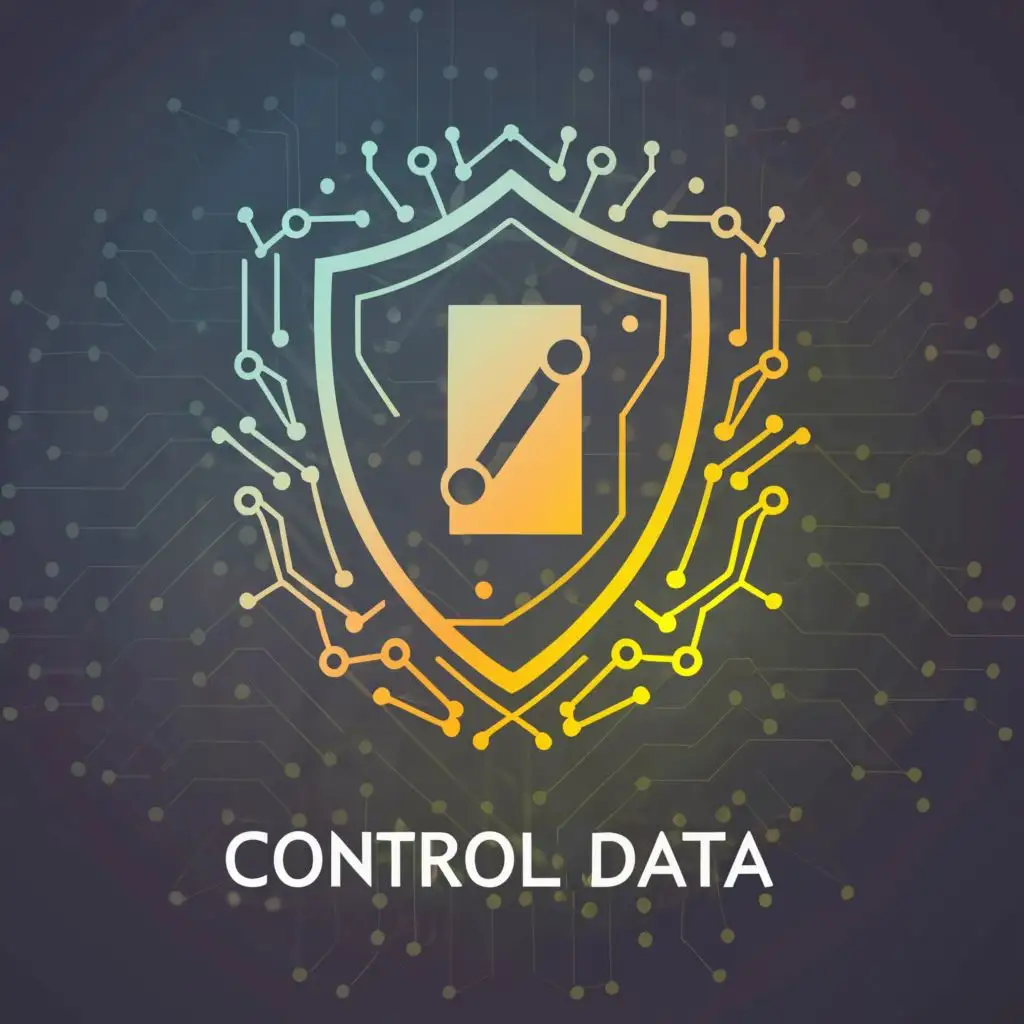 logo, shield, with the text "Control Data", typography