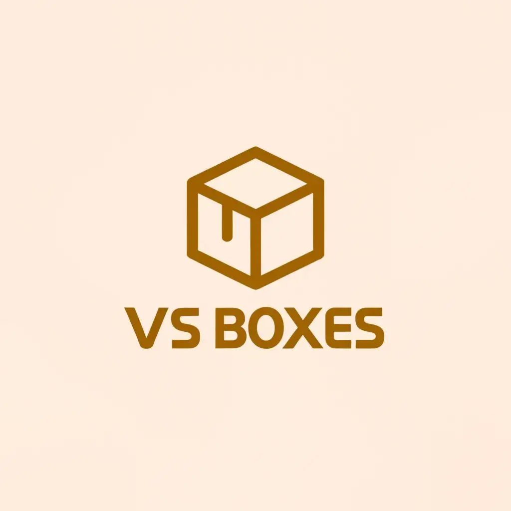 a logo design, with the text "V S Boxes", main symbol: Logo should have V and S like a box shape, carton Boxes, Minimalistic and modern, be used in Retail industry, clear background