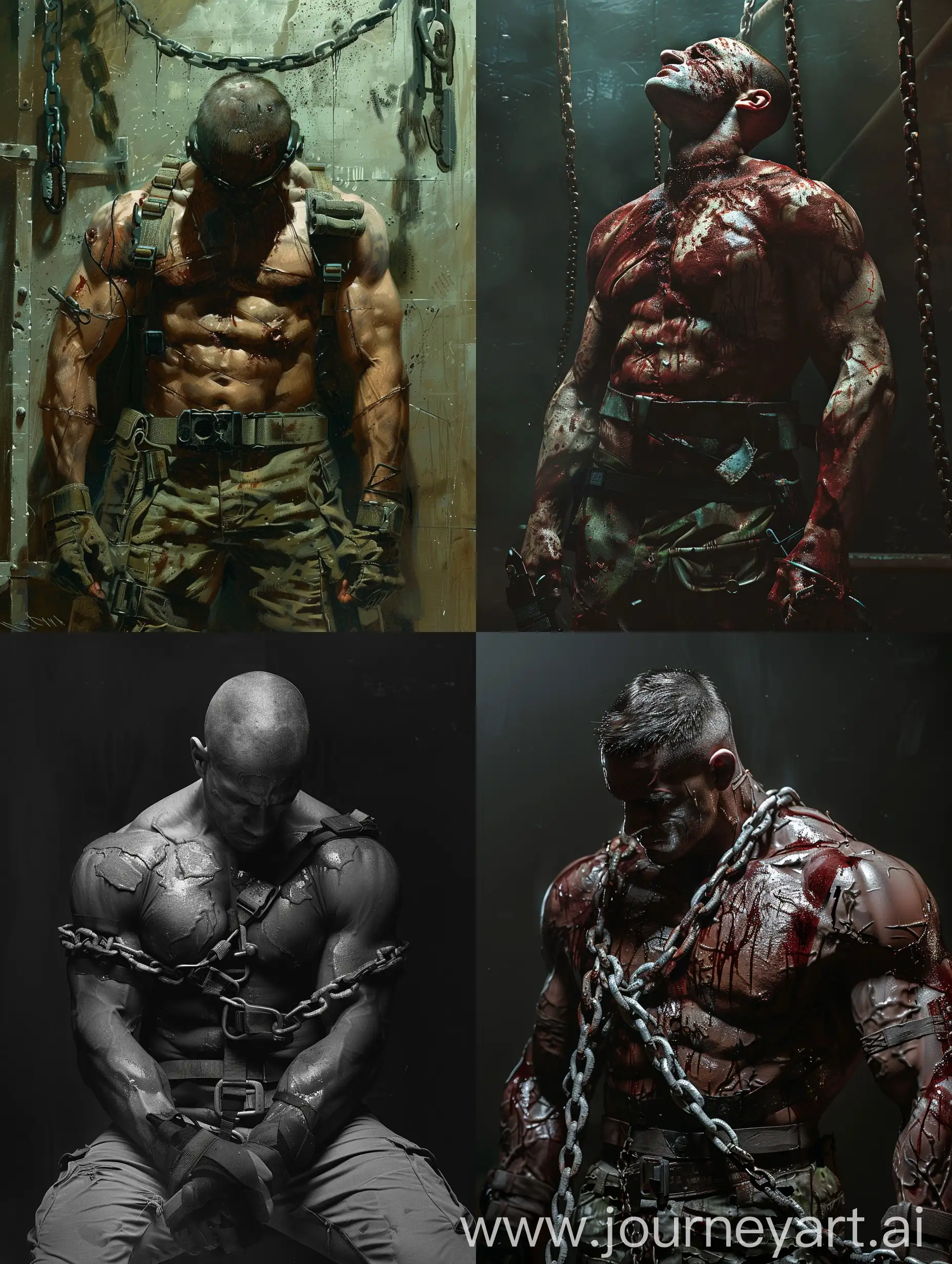 Muscle soldier tortured