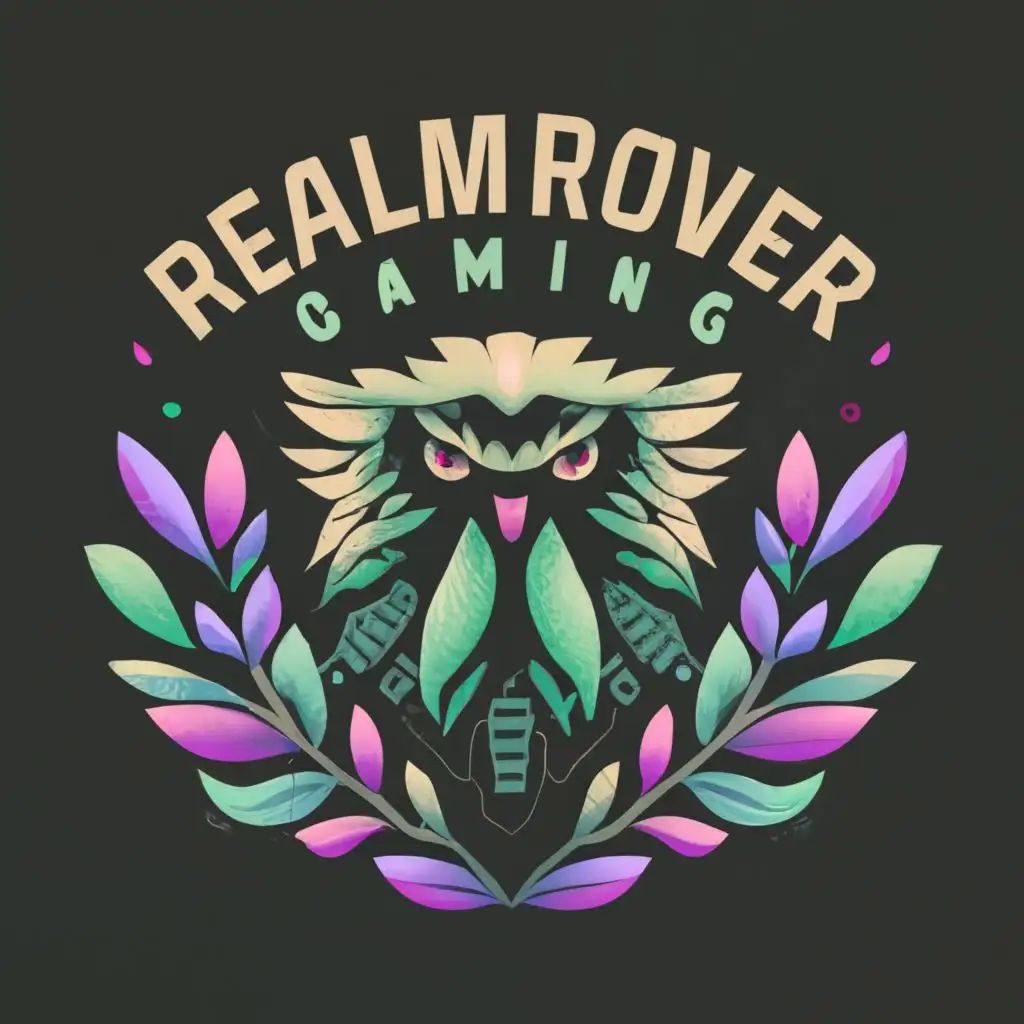logo, gaming pc, with the text "RealmRovergaming", typography
