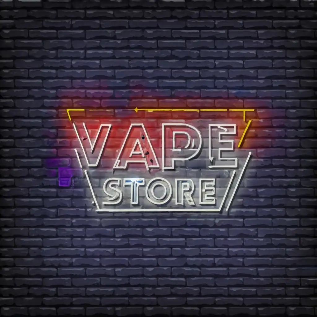 logo, NEON BOX, with the text "VAPE
STORE", typography, be used in Restaurant industry