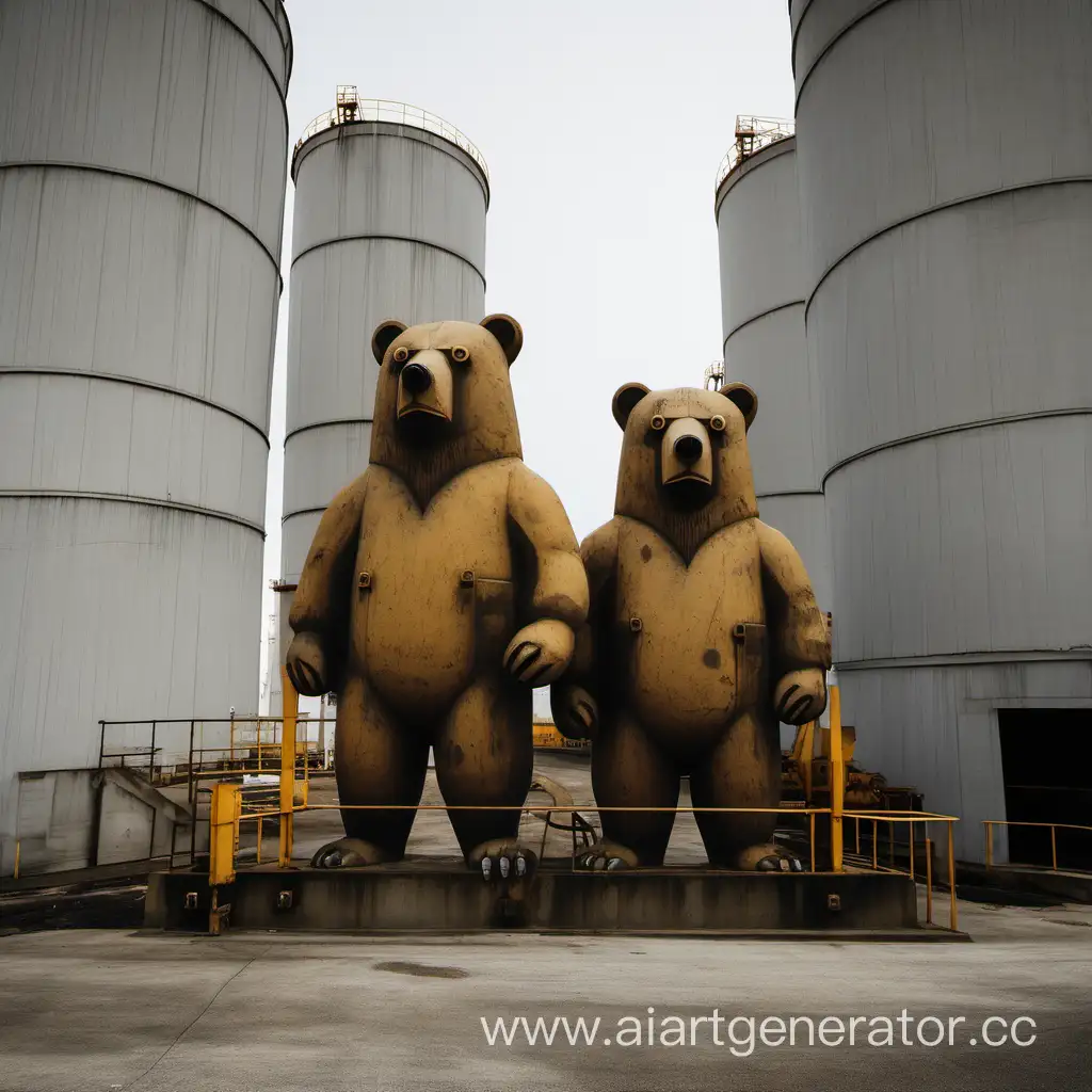 Three-Bears-Exploring-a-Concrete-Plant
