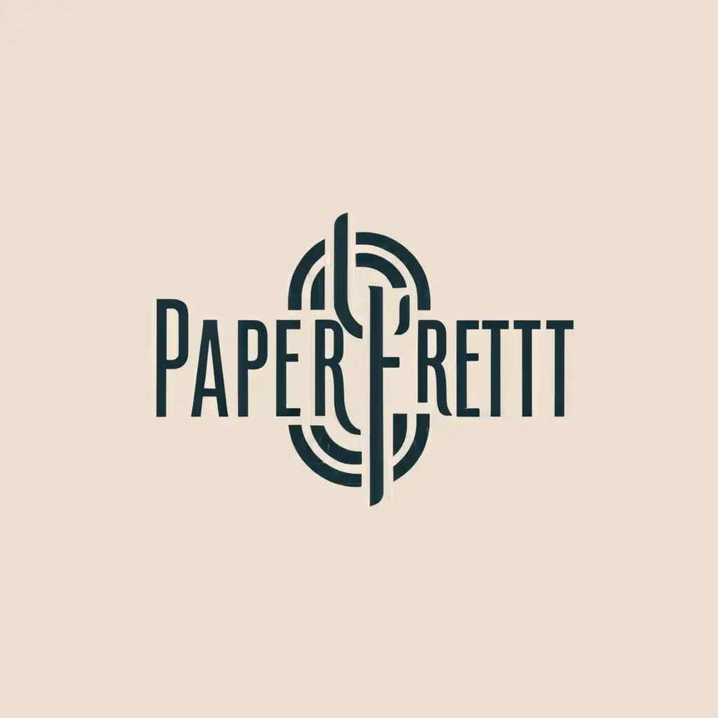 a logo design,with the text "Paperfrett", main symbol:P F,Moderate,clear background