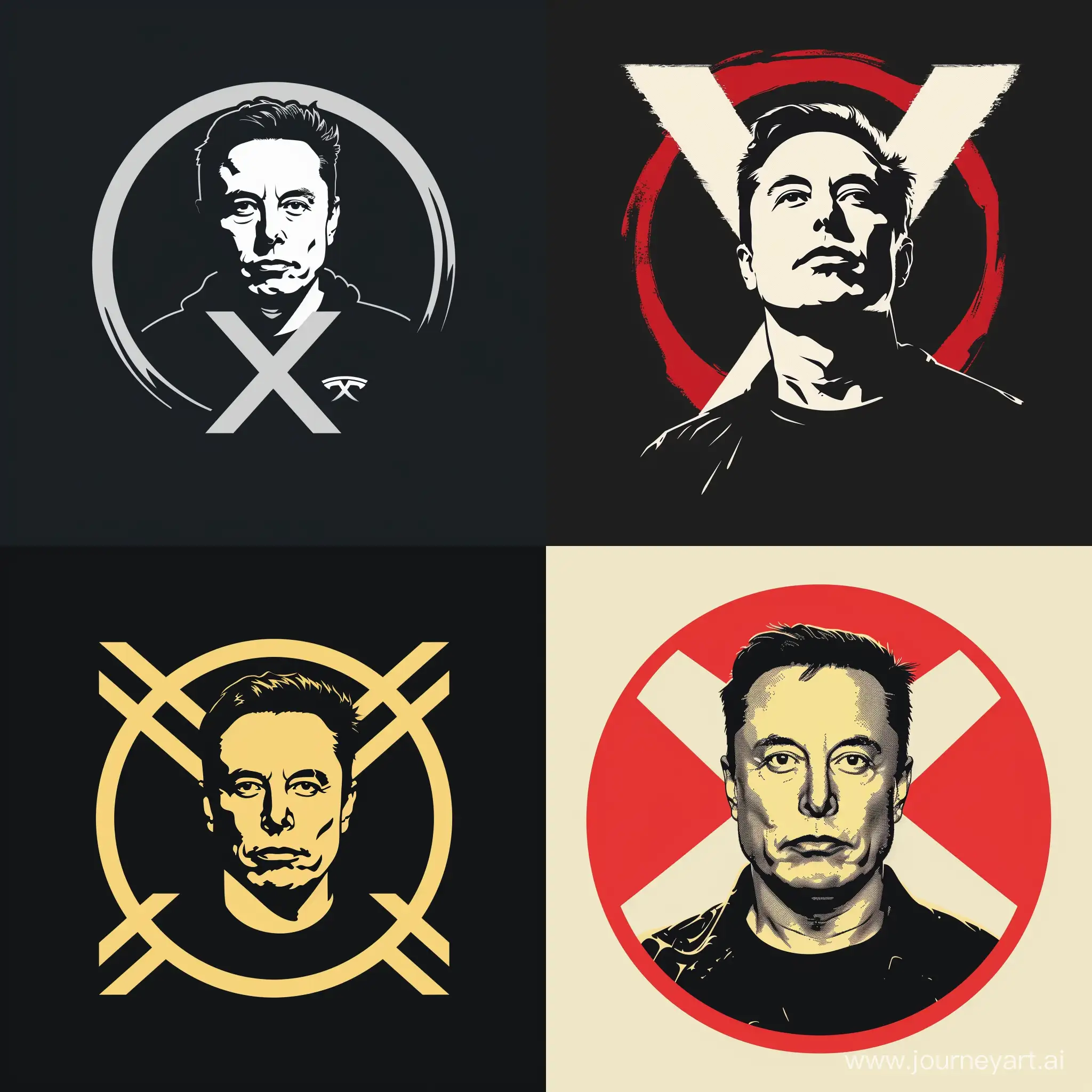 The face of Elon Must on the company logo of X.