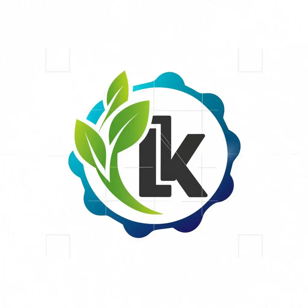 logo, logo, health medical leaf . circle ,white background ., with the text "L K", typography , style DNA ,3d hologram., with the text "L P", typography