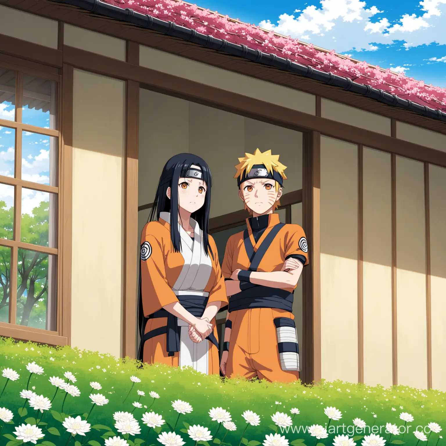 Anime-Couple-Naruto-and-Hinata-in-Springtime-Window-Scene